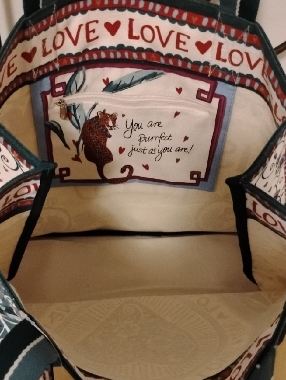 Brighton Bella Tile Canvas Tote Love Is All You Need NWT - Picture 5 of 5